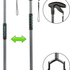 Handy Cane All-in-One Walking Aid with Built-In Reacher Grabber-Small