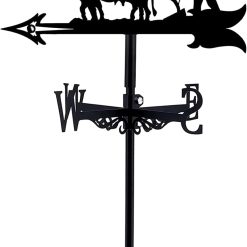 Decorative Wind Vane, Metal Weathervane with Roof Mount Retro Farmer Farmland Shape Weather Vane Garden Creative Home Decor Ornament Weathercock Wind Direction Indicator for Farm Yard
