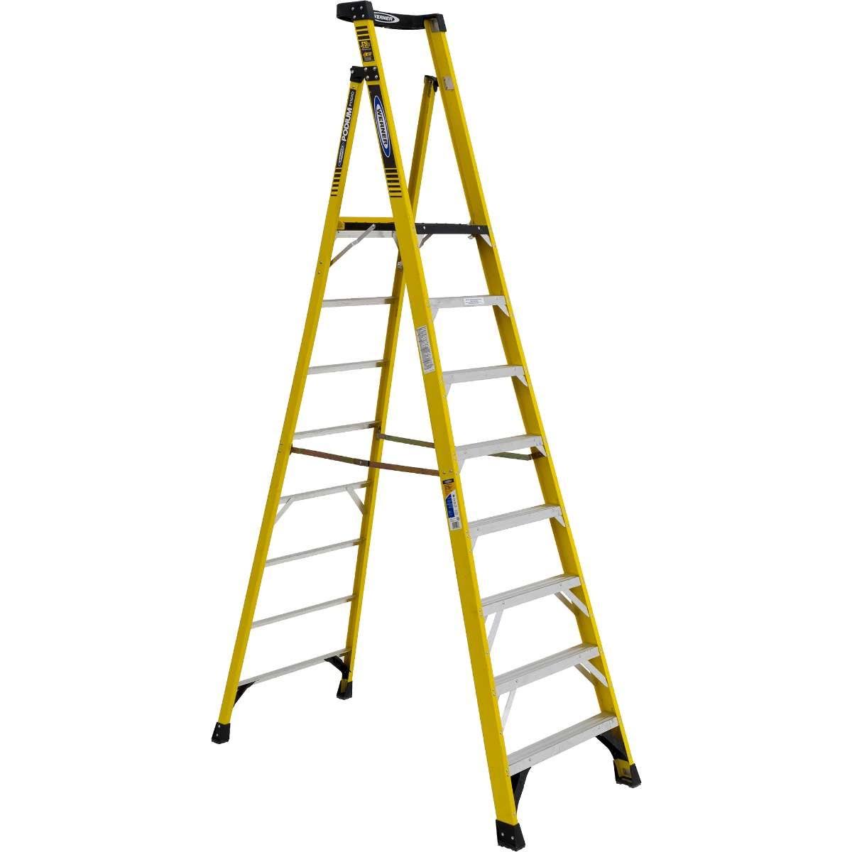 Werner Podium 8-ft Fiberglass 375-lb Type IAA Step Ladder PD7308