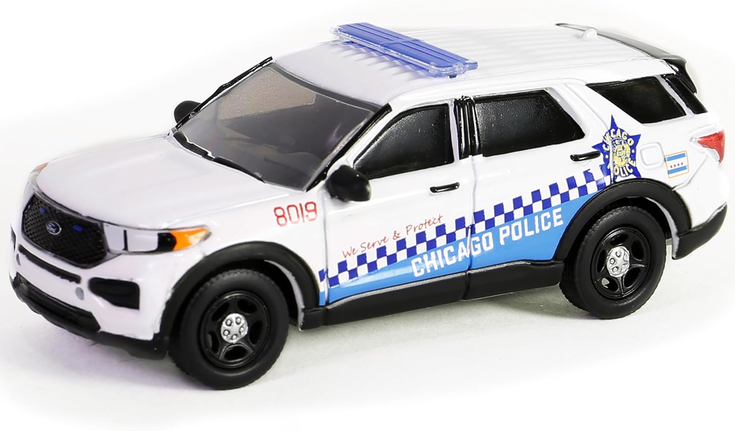 2019 Police Interceptor Utility White with Blue Graphics City of Chicago Police Department – Chicago, Illinois Hot Pursuit Series 45 1/64 Diecast Model Car by Greenlight 43030D - Image 2