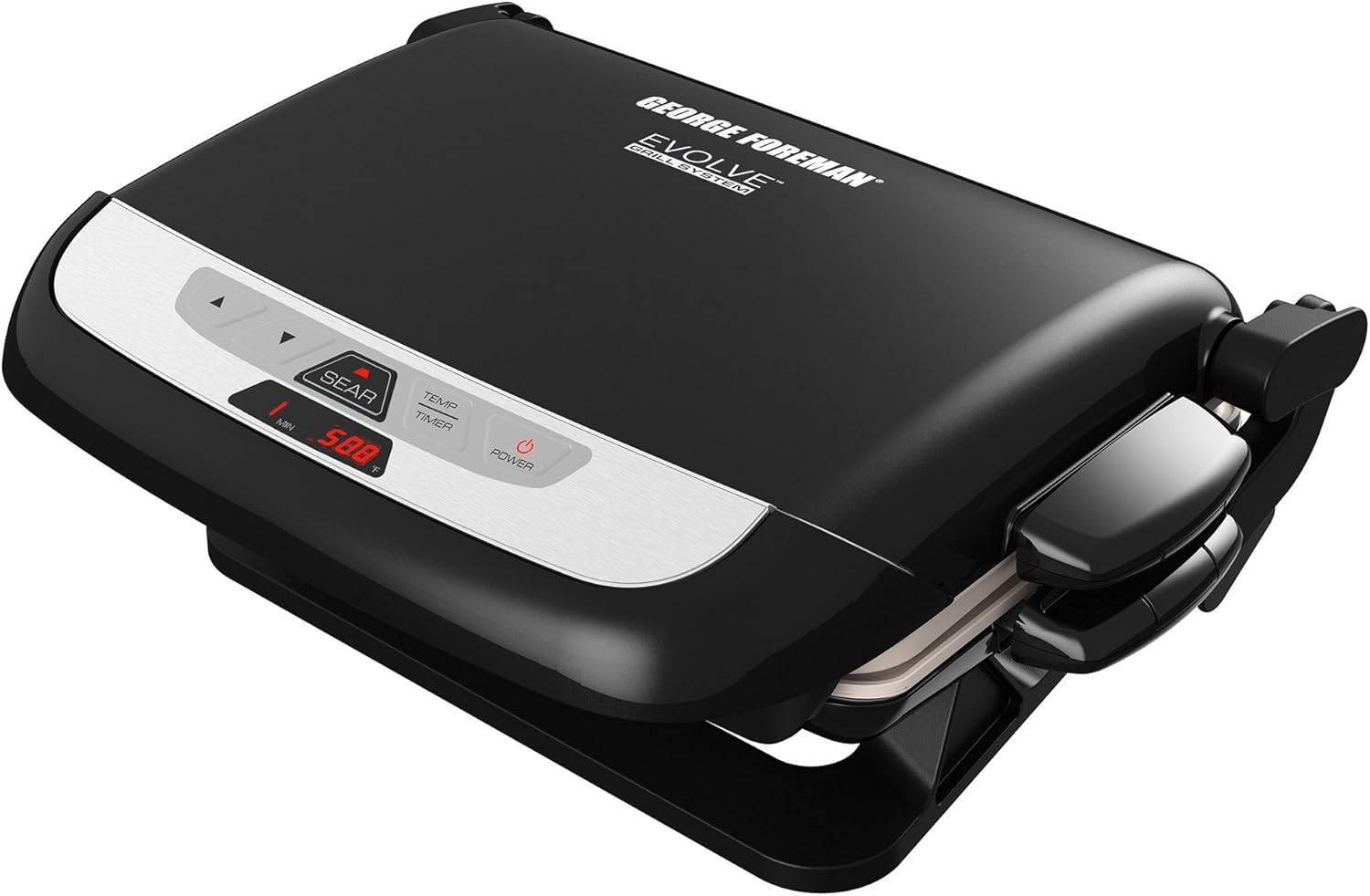 George Foreman GRP4842MB Multi-Plate Evolve Grill, (Ceramic Grilling Plates, and Waffle Plates Included), Black - Image 2