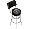 Trademark Global Chevrolet Bow Tie Logo 30 Padded Bar Stool with Back, Black