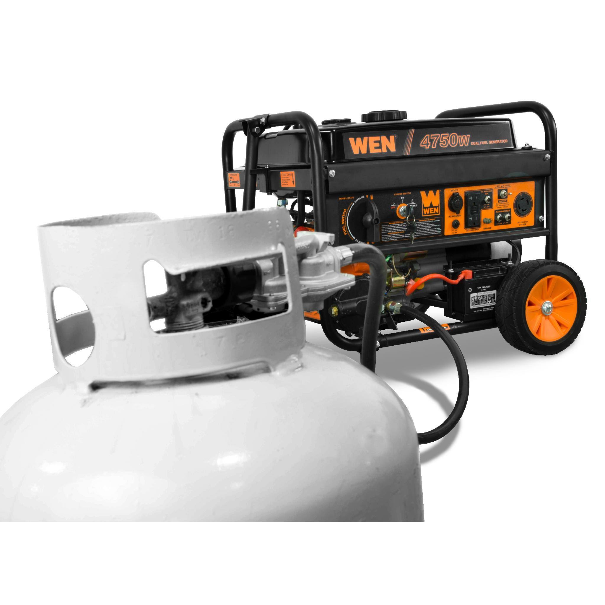 Wen DF475T 4750-Watt 120V/240V Dual Fuel Portable Generator with Wheel Kit and Electric Start – Carb Compliant - Image 7