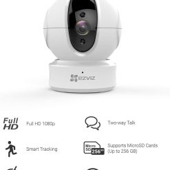 Alternative view of EZVIZ C6CN 1080p Indoor Pan/Tilt WiFi Security Camera, 360?? Coverage, Auto Motion Tracking, Two-Way Audio, Clear 30ft Night Vision, Supports MicroSD Card up to 256GB (Sold Seperately), 2.4GHz WiFi