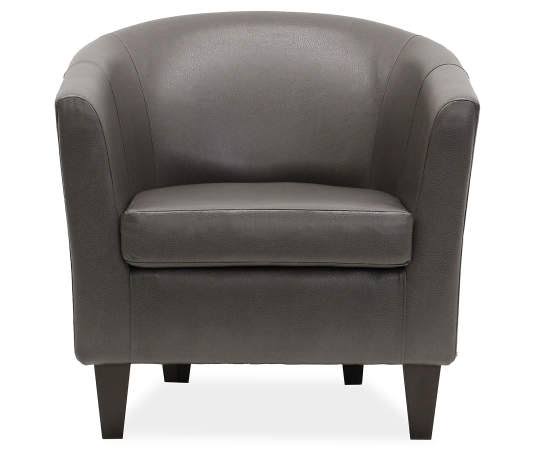 Real Living – WINDKO Gray Faux Leather Tub Chair